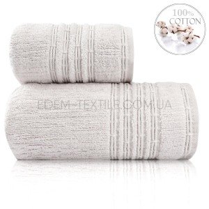 Махровое хлопковое Полотенце Sikel Kombin Слоновая кость, 50х90
