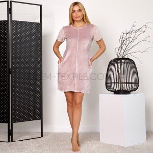Туника для отдыха плюшевая K Home 0083 Розовый, S