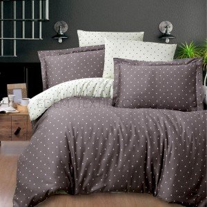 Набор сатиновой постели Issihome Point Brown , Евро