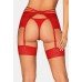 Кружевной Пояс для чулков Obsessive Loventy Красный, S/M
