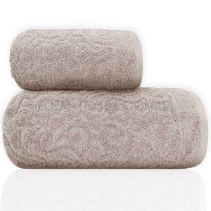 Турецкое махровое полотенце жакард Brusk Какао, 50х90