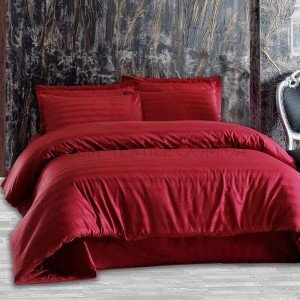 Постель Altinbasak страйп сатин Always Kirmizi , Евро