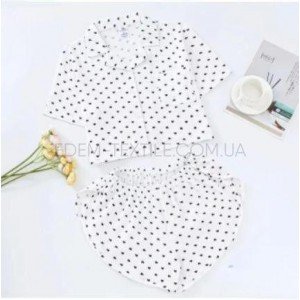 Муслиновая Женская Пижама на пуговицах Сердечки 167 Молочный, 2XL