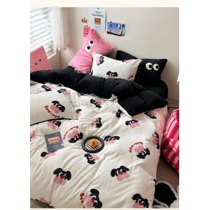 Подростковый плюшевый комплект белья Собачки Белый, Полуторный