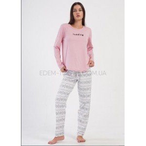 Трикотажная пижама для женщин Vienetta 0881 Розовый, 2XL