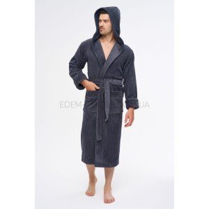 Мужской домашний халат с капюшоном Nusa 1335 Графитовый, M