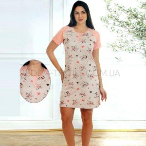 Ночнушка для девушек Котик и Звездочка 4048