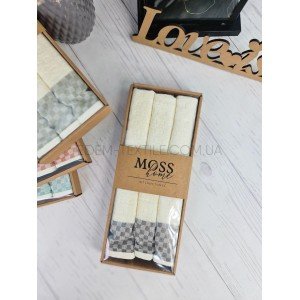 Кухонные полотенца вафельные для рук Moss Кремовый, 45х70-3шт