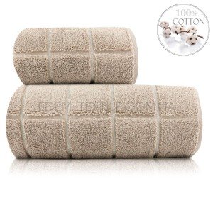 Полотенце Микрокоттон Cestepe premium Kare Бежевый, 70х140