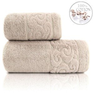 Махровое полотенце Hanibaba хлопок Floral Бежевый, 100х150