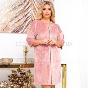 Халат Велюровый для женщин Lingerie 170477 Лиловый, 5XL