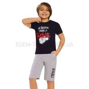 Пижама для мальчика Little Frog с шортами 26011 Темно-синий, Рост 110 (4-5 лет)