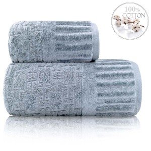 Хлопковое полотенце махровое Sikel Piano сизый, 100х150