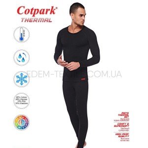 Термобелье для мужчин с начесом Cotpark 9000 Черный, 2XL