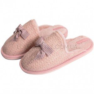 Комнатные женские тапочки с бантиком Twins Пудровый, 40