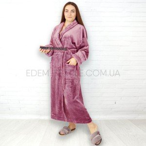 Зимний Теплый женский халат Winsom Софт Шаль Лиловый, 4XL