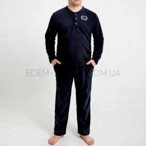 Домашний мужской теплый костюм флисовый 402 Черный, 2XL