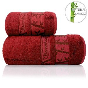 Однотонное бамбуковое полотенце Gold Bamboo Бордовый, 70х140
