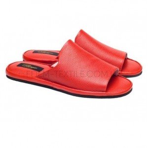 Кожаные женские открытые тапочки Pellagio 460 Красный, 38