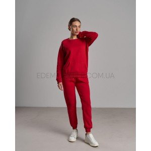 Теплый спортивный костюм Байка с начесом 88979 Красный, XL
