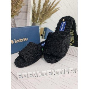 Тапочки Inblu женские эко мех открытые EF-2H Черный, 40