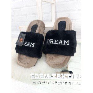 Модные женские тапочки из эко меха Scarrhett 8803 Черный, 40