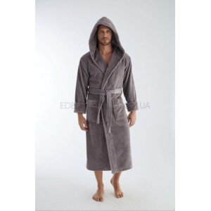 Халат мужской длинный с капюшоном Nusa 1335 Бежевый, L/XL