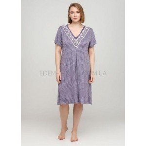 Ночнушка из Вискозы принт Горошек Батал 13125