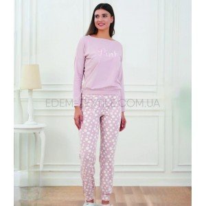 Пижама для девушек со штанами Pink Lush 1588 Пудровый, XL