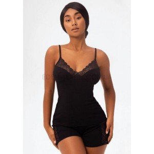 Кружевная пижама Шорты и Майка из вискозы 1351 Черный, L
