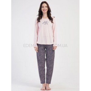 Женская Пижама трикотажная Батал Vienetta 0648 Розовый, 3XL