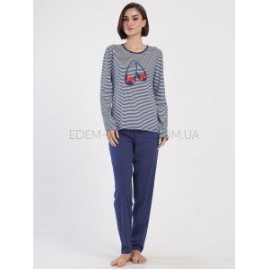 Женская пижама Тапки Полоска Vienetta 1913 Синий, 2XL
