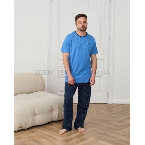 Мужской комплект с двумя пуговицами Батал 93933 Темно-синий, 3XL