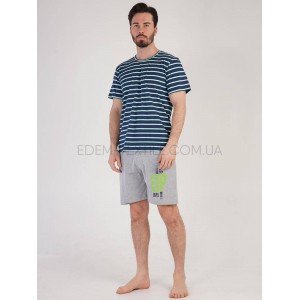 Мужской хлопковый комплект с шортами 2100 Синий, 3XL