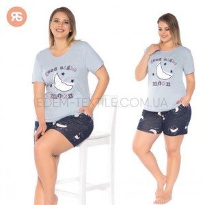 Пижама футболка и шорты Goodnight moon 4825 Аква, 4XL
