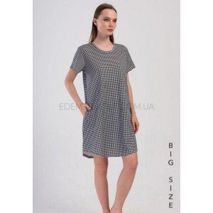 Домашняя туника на лето с карманами 6331 Черный, 3XL