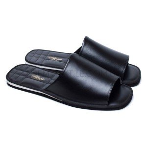 Открытые мужские кожаные тапочки Pellagio 1601 Черный, 45