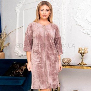Женский Велюровый халат на молнии Lingerie 170477 Какао, L