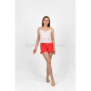 Пижама Вишенки майка и шорты N.EL 1559-43 Красный, L
