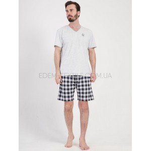 Мужская летняя пижама с шортами Батал 1335 Серый, 3XL
